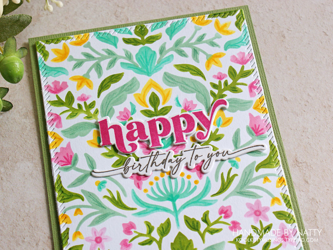 Birthday Wishes | Pinkfresh Studio Folk Floral Print Stencils