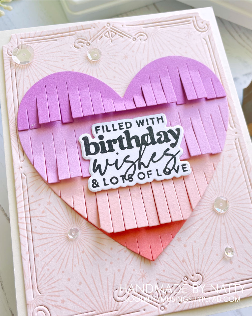 Birthday Wishes | Pretty Pink Posh Fringe Heart