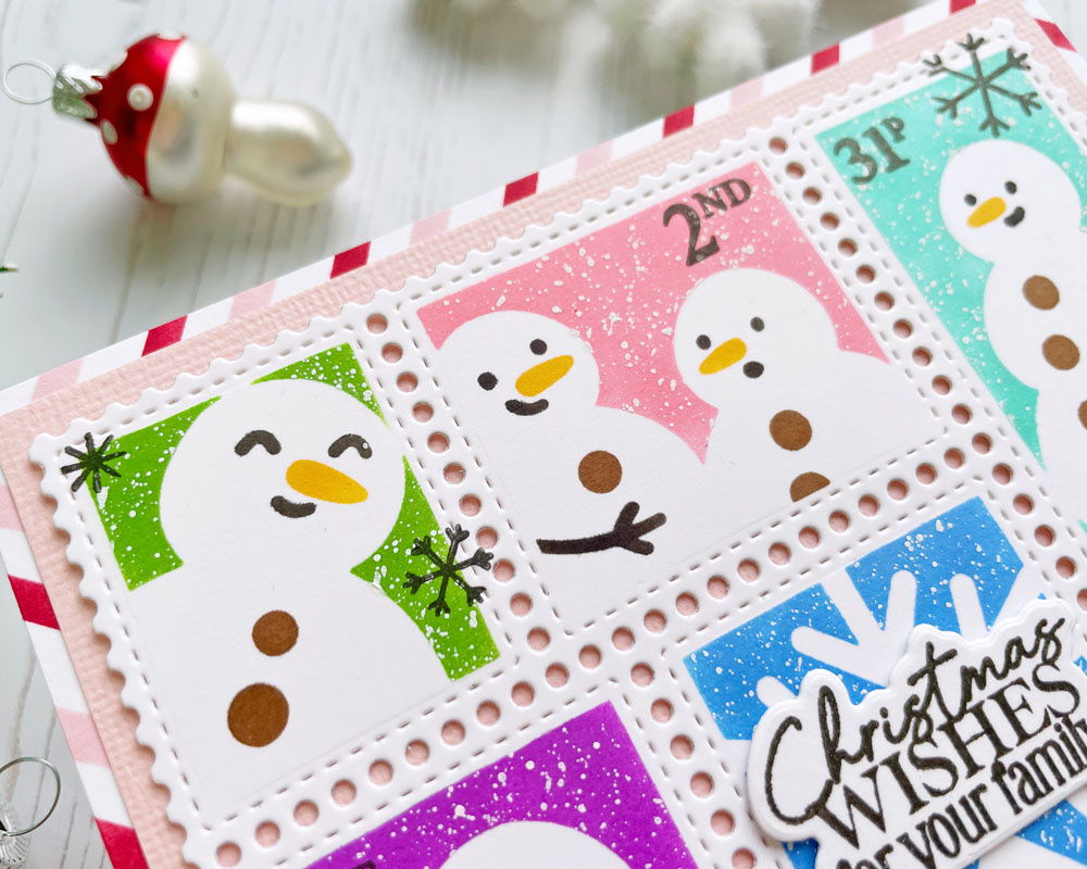 Christmas Wishes | Waffle Flower Postage Collage Snowman