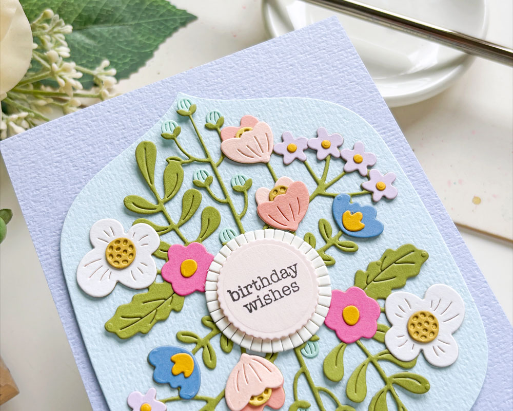 Birthday Wishes | Spellbinders Floral Reflection